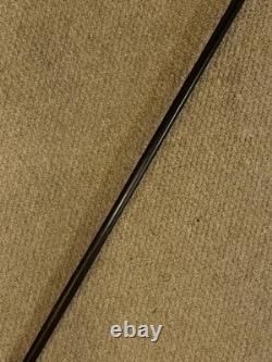 Antique Walking Stick Cane Hand Carved & Painted Sailor Gold Plated Collar