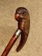 Antique Walking Stick Cane Hand-Carved Parrot & Hallmarked 1913 Silver Collar