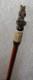 Antique Walking Stick / Cane Hand-Carved Standing Bear Top Taxidermy Faux Hoof