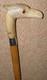 Antique Walking Stick Cane Silver Collar Bovine Horn Hand Carved Bird Glass Eyes
