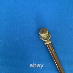 Antique Walking Stick Cane / Swagger Stick Carved Head With Top Hat