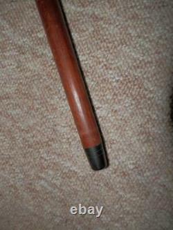 Antique Walking Stick/Cane With Hand-Carved Rose Detailed Bird Antler Handle