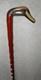 Antique Walking Stick Hand Carved / Painted Duck Head Fritz Handle Glass Eyes
