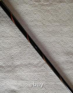 Antique Walking Stick Hand Carved / Painted Duck Head Fritz Handle Glass Eyes