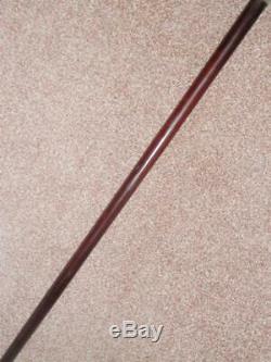 Antique Walking Stick With H/M Silver Collar'1883' & Carved Horse Head Handle