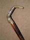 Antique Walking Stick With Hand-Carved Bovine Horn Onyx & Elephant Handle 90cm