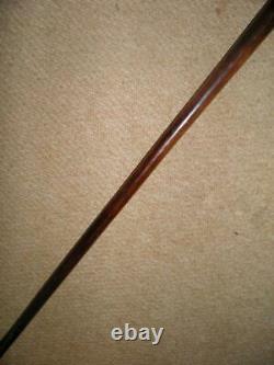 Antique Walking Stick With Hand-Carved Bovine Horn Onyx & Elephant Handle 90cm