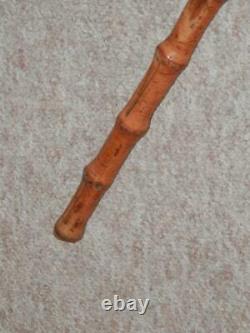 Antique Whangee Bamboo Stick/Cane Hand-Carved Mans Head Top 78.5cm
