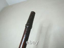 Antique Wood Walking Stick Cane With Carved Snake And High Boot Handle