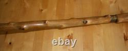 Antique Wooden Truffle Digger Walking Stick with Carved Dog Topper & Trowel Base