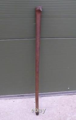 Antique Wooden Walking Stick with Carved Head Handle Kepkypa Corfu (90cm long)