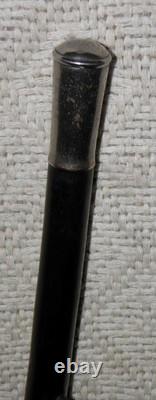 Antique Zambia Police Force Walking Stick / Drill Cane Silver Top Carved Snake
