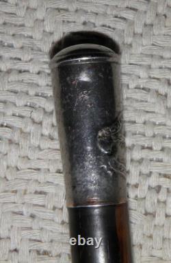 Antique Zambia Police Force Walking Stick / Drill Cane Silver Top Carved Snake