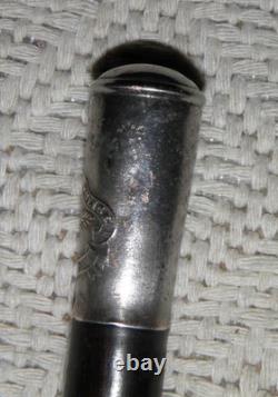 Antique Zambia Police Force Walking Stick / Drill Cane Silver Top Carved Snake