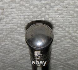 Antique Zambia Police Force Walking Stick / Drill Cane Silver Top Carved Snake