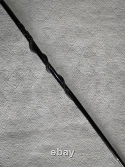 Antique Zambia Police Force Walking Stick / Drill Cane Silver Top Carved Snake