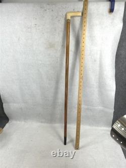 Antique cane walking stick carved handle dated Baldwin Xmas 1869 original