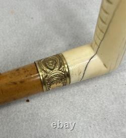Antique cane walking stick carved handle dated Baldwin Xmas 1869 original