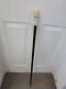 Antique ebony walking stick 92cm carved ladies head with collar top