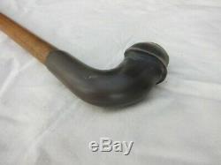 Antique erotic horn carved phallus shaped cane, walking stick