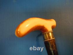 Antique fantastic Carved two bull Dog Head Cane Walking Stick Handle Ca 1900