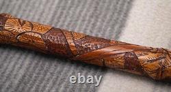 Antique hand-carved Bamboo Samurai walking cane Meiji