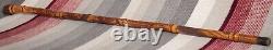 Antique hand-carved Bamboo Samurai walking cane Meiji