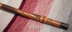 Antique hand-carved Bamboo Samurai walking cane Meiji