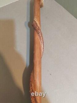 Antique /vintage Carved wooden snake cane/walking Stick
