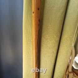 Antique vintage carved mans face head walking stick cane staff Folk art Carving