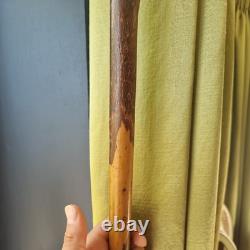 Antique vintage carved mans face head walking stick cane staff Folk art Carving