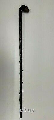Antique walking stick cane Carved Ape Gorilla Victorian Blackthorn