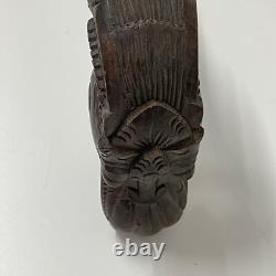 Antique walking stick cane Carved Dragon Chinese Oriental Hardwood