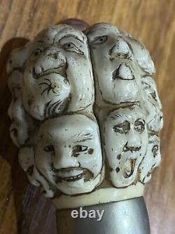 Antique walking walking stick 1000 faces chinese signs