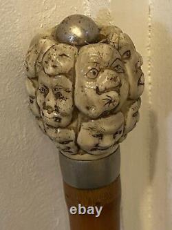 Antique walking walking stick 1000 faces chinese signs