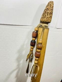 Authentic OLD Native American Medicine Man Walking Stick Hand-Carved Staff