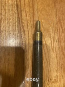 BEAUTIFUL Carved Wood & Brass WALKING STICK CANE POOL CUE AGE UNKNOWN