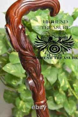 BEST WALKING STICK Carved Wooden Pilgrim Walking Christian Cross Design