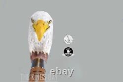 Bald Eagle Wood Walking Stick Cane Bird Handle Hand Carved Walking Stick Gift Q1