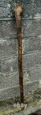 Barn Find Antique Figural Bulldog / Boxer Hand Carved Walking Stick / Cane