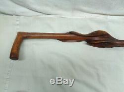 Beautiful Antique Wood Carved Walking Stick with6 Cimbles