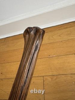 Beautiful Carved Walking Cane With Solid Silver Angel