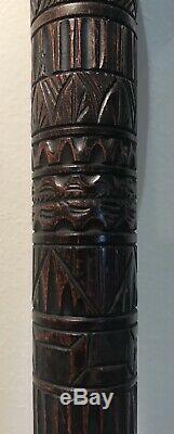 Beautiful Old Carved Wooden Walking Stick Top