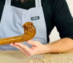 Bird GF Hand Carved Wooden Walking Stick Parrot Handle Walking Cane