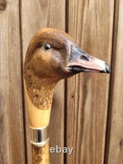 Bird handle wooden hand carved walking stick for men women walking cane