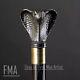 Black Cobra Walking Stick, Wooden Walking Cane Design Hand Carved Xmas Best Gift