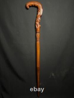 Black Friday Handmade Unique Wooden Walking Stick Hand Carved Cane Wood Crafted