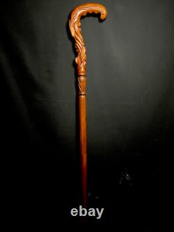 Black Friday Handmade Unique Wooden Walking Stick Hand Carved Cane Wood Crafted