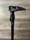 Black Raven Cane Walking Stick Wood Wooden Cane Handcarved Carving Handmade Walk