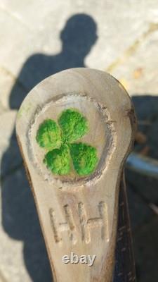 Blackthorn Walking Stick 39 Inches, Celtic Badge Hand Carved Into The Stick